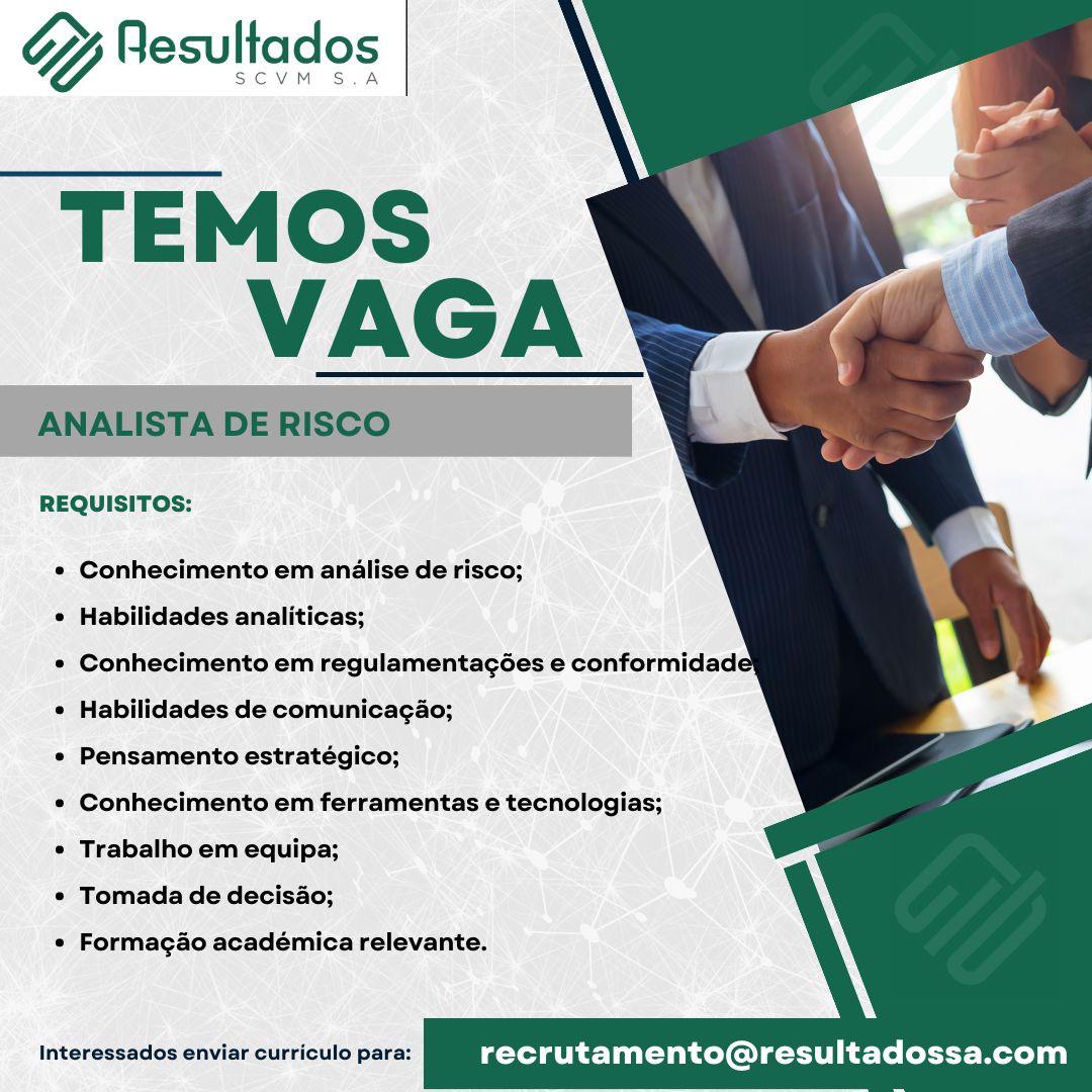 VAGA PARA ANALISTA DE RISCO 