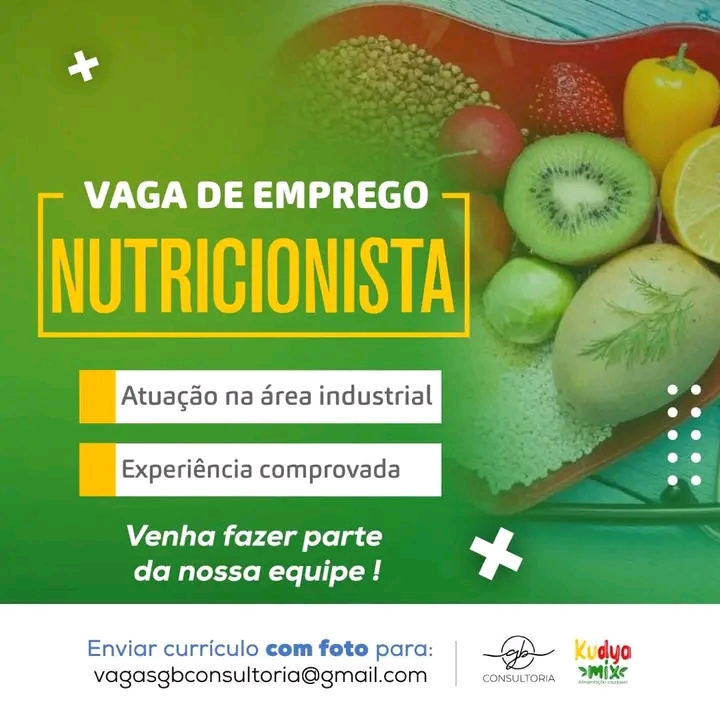 VAGA PARA NUTRICIONISTA Empregos Yoyota Angola Vagas de Emprego em