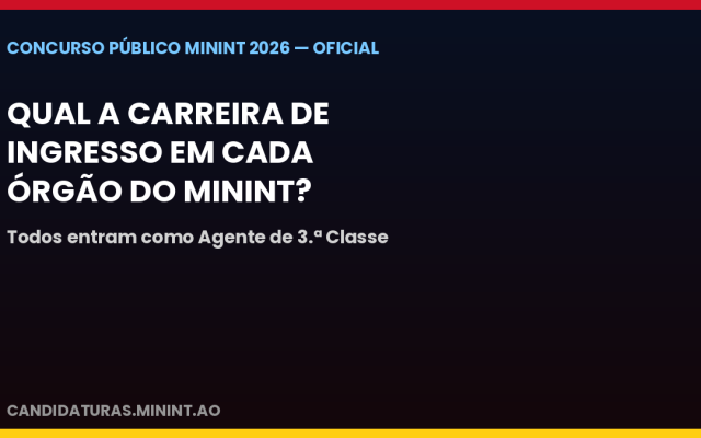 Concurso do MININT: qual é a carreira de ingresso em cada órgão?