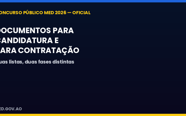 Documentos exigidos na candidatura e na contratação do concurso da Educação