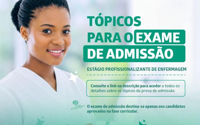 Tópicos para o Exame de Admissão para o Estágio em Enfermagem 