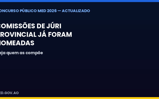 Concurso da Educação: comissões de júri provincial já foram nomeadas — veja quem as compõe