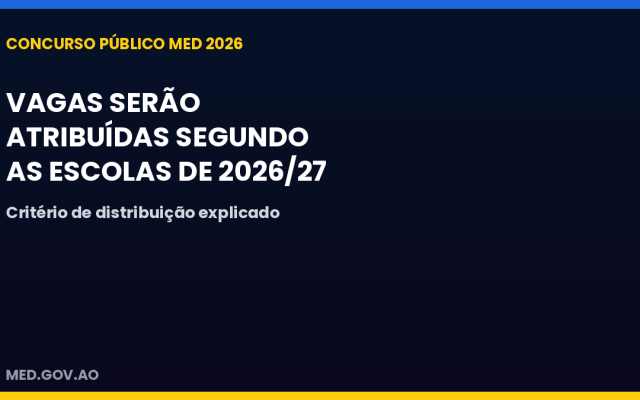 Concurso do MED: vagas serão atribuídas em função das escolas do próximo ano lectivo