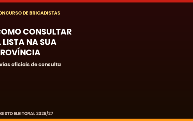 Como consultar a lista de admitidos a Brigadista do Registo Eleitoral na sua província