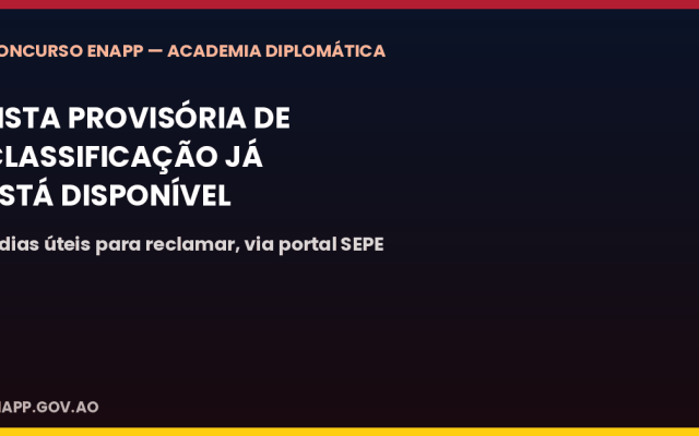 Concurso da Academia Diplomática Venâncio de Moura: já há lista provisória de classificação dos candidatos