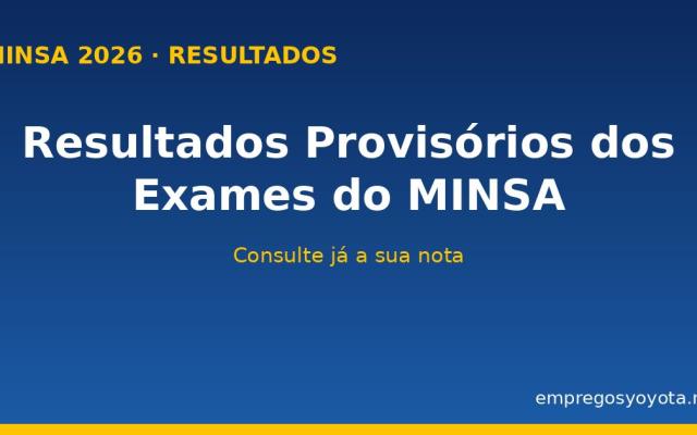 MINSA Publica Resultados Provisórios dos Exames Escritos do Concurso Público 2026
