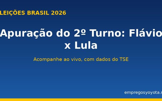 Apuração do 2º Turno 2026: Flávio x Lula ao Vivo
